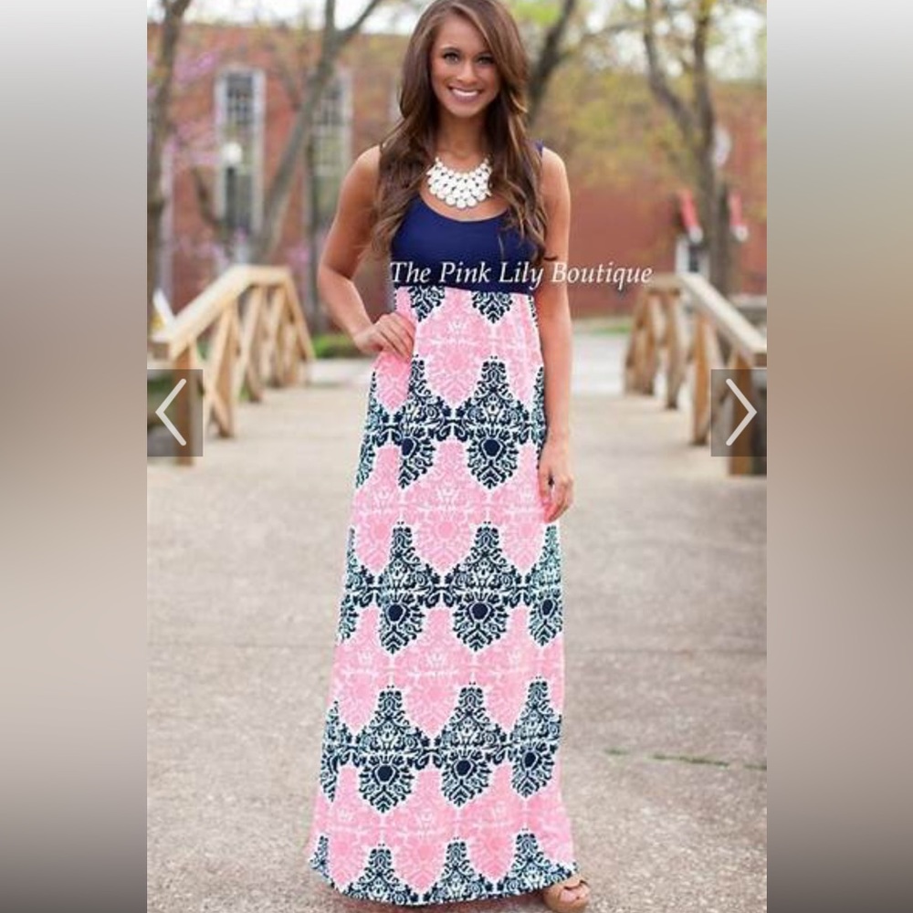 Pink lily small strapless dress
